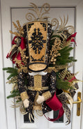 Black and Gold Nutcracker Wreath