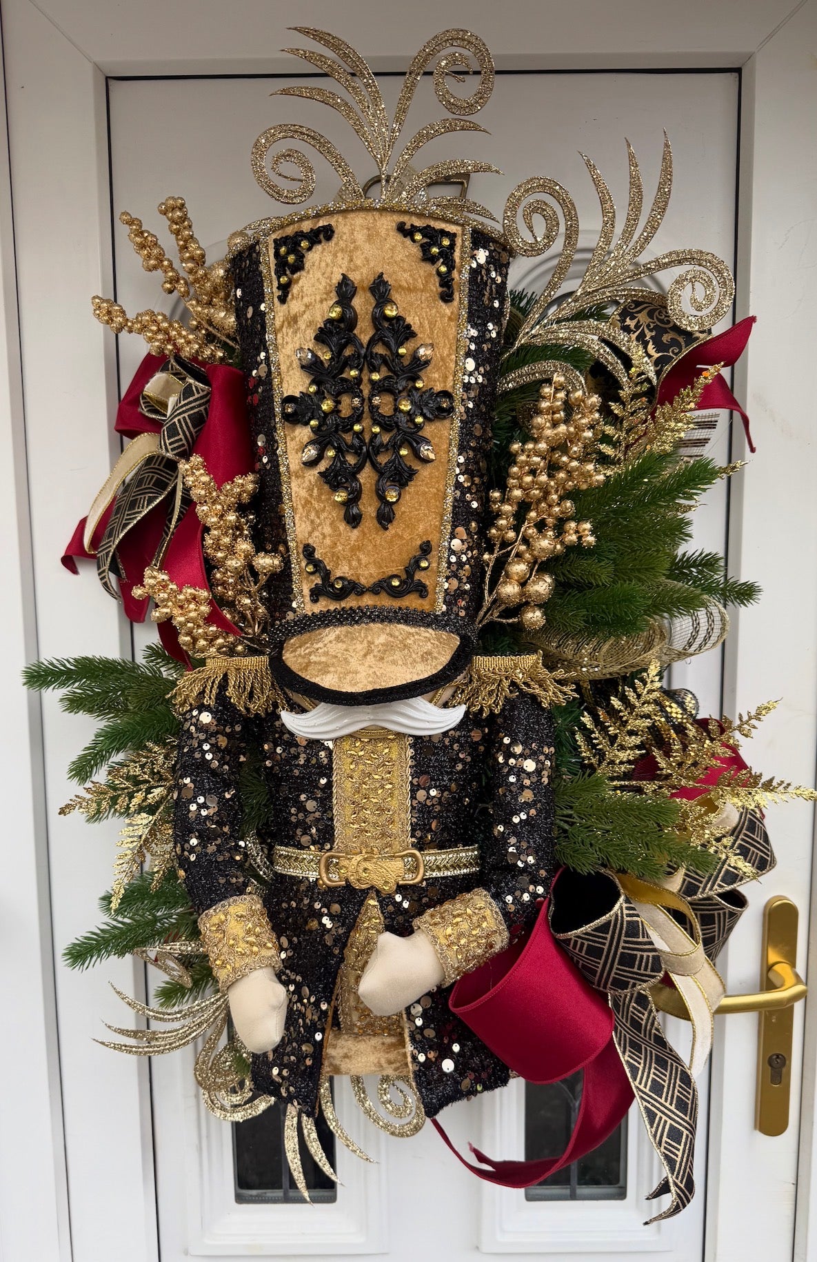 Black and Gold Nutcracker Wreath